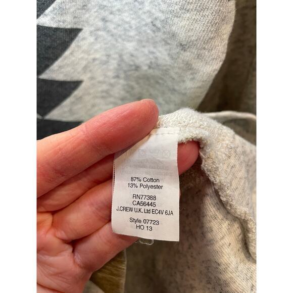 J. Crew Women XS Geometric Chevron Metallic Long Sleeve Sweatshirt Grey & Gold - Picture 11 of 11